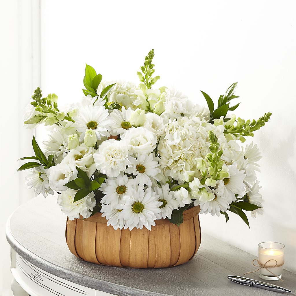 Pure Ivory Basket – Edgewood Florist, Lachine PQ