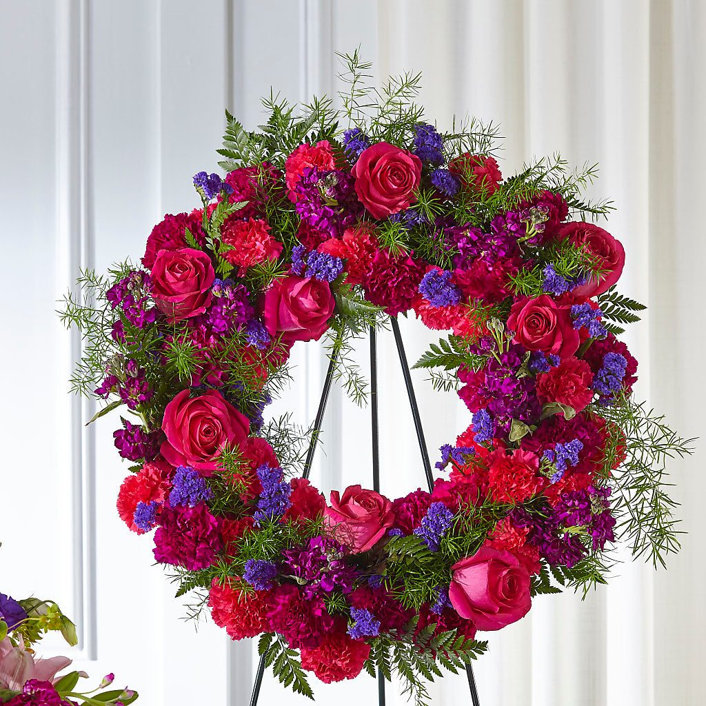 Calming Colors Wreath – Edgewood Florist, Lachine PQ
