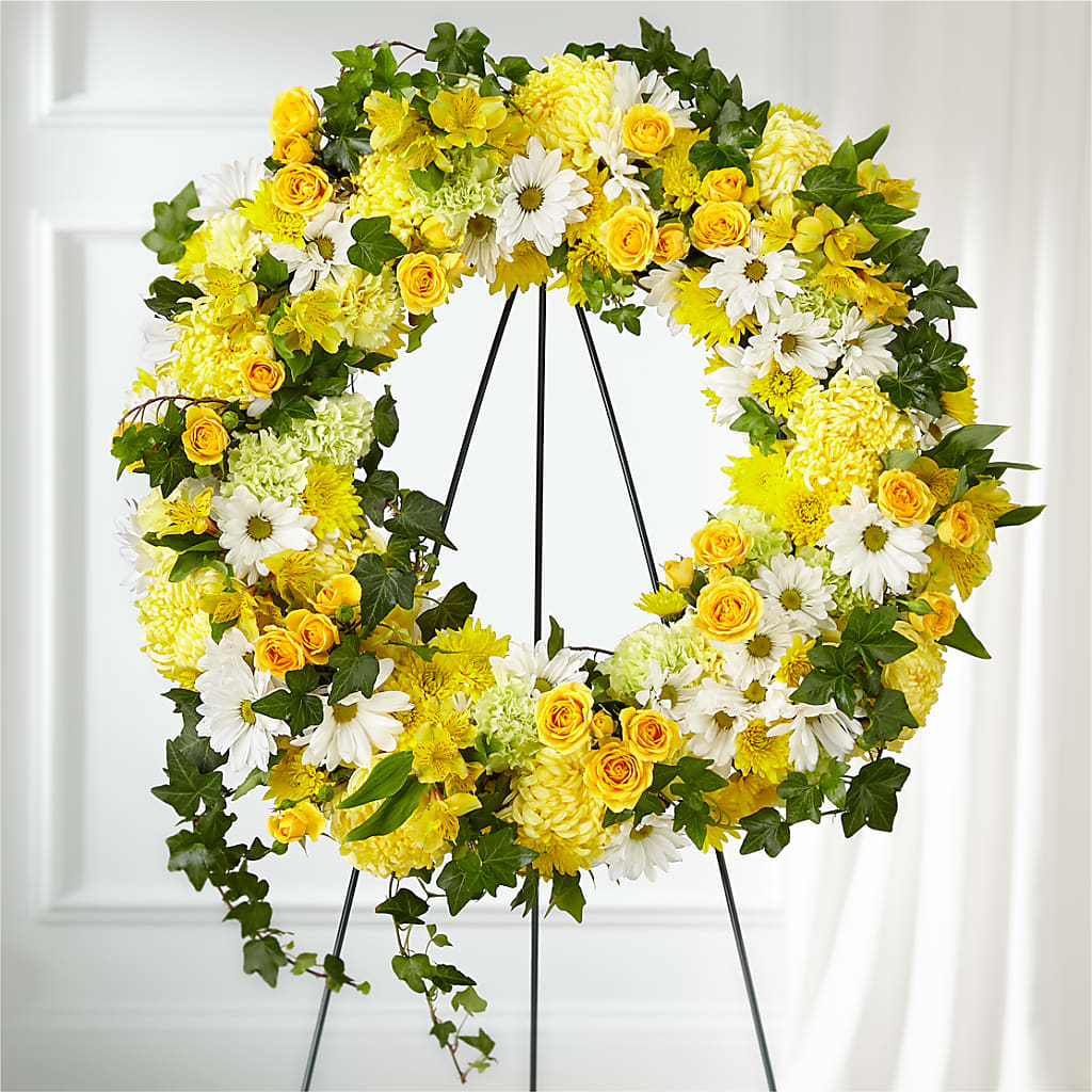 Golden Remembrance Wreath –  Edgewood Florist, Lachine PQ